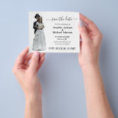 ハロウィンのおしゃれな骸骨がSave the Dateを救う チラシ (手)