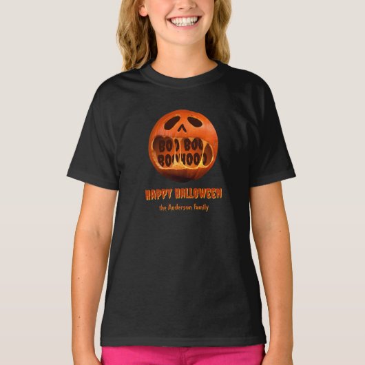 ハロウィンのおばけかぼちゃ一家Tシャツ Tシャツ (正面)