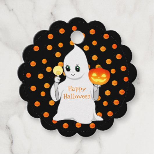 ハロウィンのおばけとかぼちゃ フェイバータグ (正面)