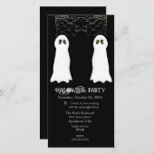 ハロウィンのおばけとクモの巣のパーティー シーズンカード (正面/裏面)