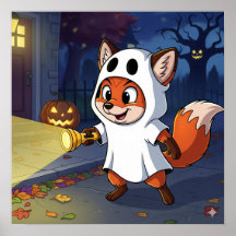 ハロウィンのおばけに扮したキツネのフリッカー