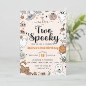 ハロウィンのおばけのかわいい誕生日パーティー 招待状 (スタンド正面)