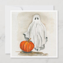 ハロウィンのおばけのカード