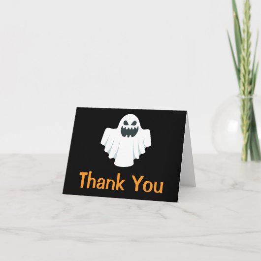 ハロウィンのおばけのスパイシーなお礼カード サンキューカード (正面)