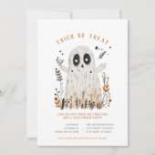 ハロウィンのおばけのトリックオアトリートの招待状 招待状 (正面)