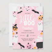 ハロウィンのおばけの小さなブーの2歳の誕生日パーティー 招待状 (正面)