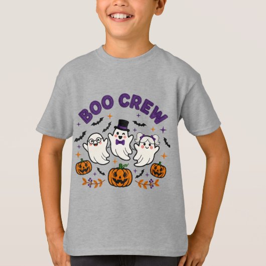 ハロウィンのおばけのTシャツ Boo Crew Tシャツ (正面)