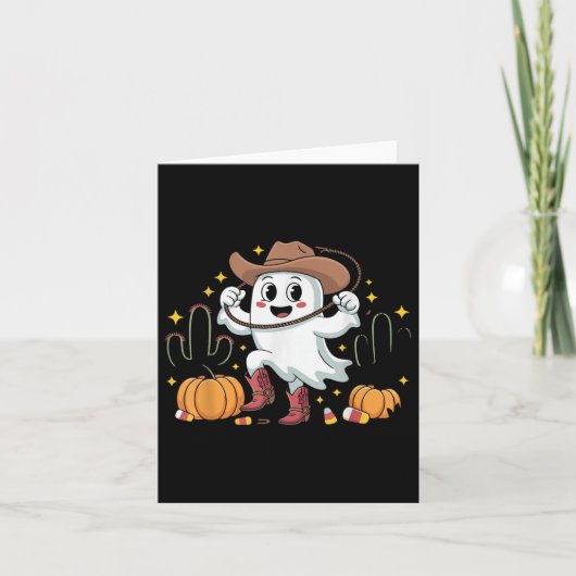 ハロウィンのおばけカウボーイ 幽霊 西部劇 スプー用 カード (正面)