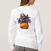 ハロウィンのおばけコウモリとカボチャのシーン 👻 Tシャツ (裏面)