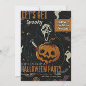 ハロウィンのおばけパーティーに参加しよう 招待状 (正面)