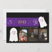 ハロウィンのおばけ柄コラージュ写真カード シーズンカード (正面)