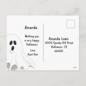 ハロウィンのおばけ ジャックオーランタン 子ども シーズンポストカード (裏面)