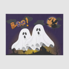 ハロウィンのおばけ　不気味な墓地のデコパージュ工作 薄葉紙