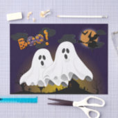 ハロウィンのおばけ　不気味な墓地のデコパージュ工作 薄葉紙 (クラフト)