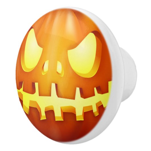 ハロウィンのおもしろいなカボチャ白熱ハロウィーンのカボチャのちょうちん セラミックノブ (右)