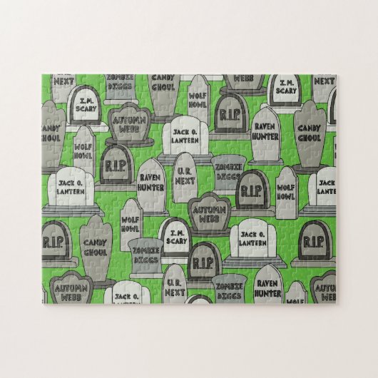 ハロウィンのおもしろいな墓石 ジグソーパズル (横)