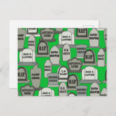 ハロウィンのおもしろいな墓石 ポストカード (正面/裏面)