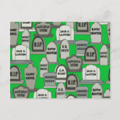 ハロウィンのおもしろいな墓石 ポストカード (正面)