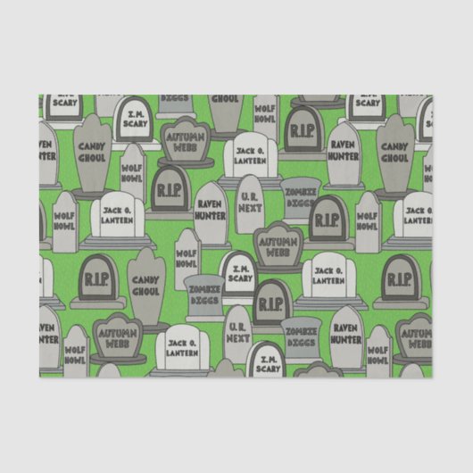 ハロウィンのおもしろいな墓石 薄葉紙 (正面)