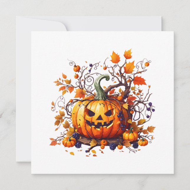 ハロウィンのおもしろいカボチャの秋 (正面)