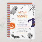 ハロウィンのおもしろい不気味誕生日パーティーを開こう 招待状 (正面/裏面)