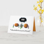 ハロウィンのおもしろい嘔吐のスカル+カボチャ カード (黄色い花)