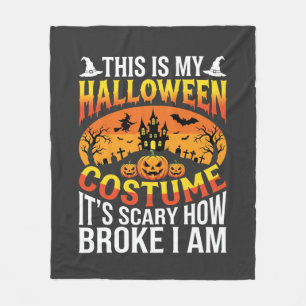 ハロウィンのおもしろい壊れたコスチューム 怖い家のデザイン フリースブランケット