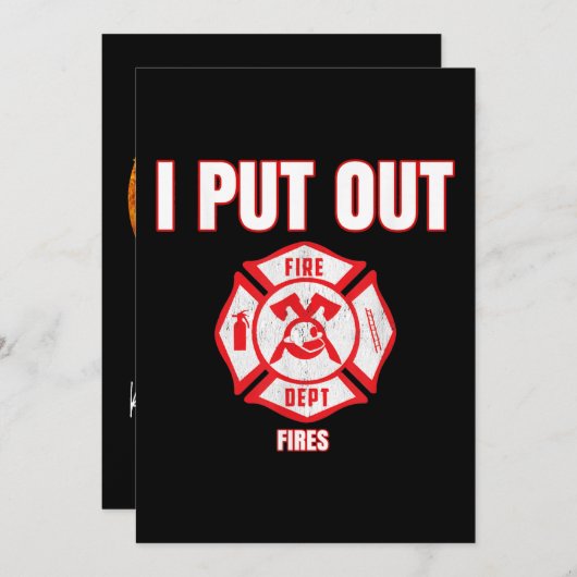 ハロウィンのおもしろい衣装を着た消防士 シーズンカード (正面/裏面)