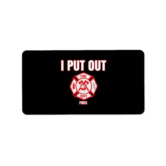 ハロウィンのおもしろい衣装を着た消防士 ラベル (正面)