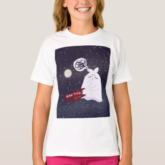 ハロウィンのおもしろユーモア 考えすぎる幽霊 Tシャツ
