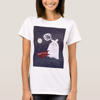 ハロウィンのおもしろユーモア 考えすぎる幽霊 Tシャツ