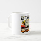 ハロウィンのおもしろ墓場デザイン Let's Get Smashed コーヒーマグカップ (正面左)