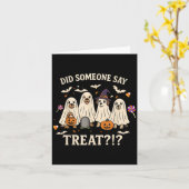 ハロウィンのおもしろ犬たち 誰かお菓子って言った？幽霊犬 カード (黄色い花)