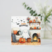 ハロウィンのお化けがいるリビングルーム シーズンカード (スタンド正面)