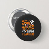 ハロウィンのお化けだらけの小学4年生担任 缶バッジ (正面&裏面)