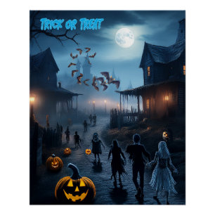 ハロウィンのお化けの街 トリック・オア・トリート ポスター