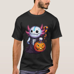 ハロウィンのお化けウーパールーパー お菓子入れ Tシャツ