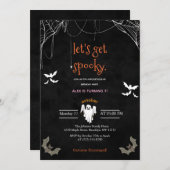 ハロウィンのお化けパーティー 誕生日パーティー 招待状 (正面/裏面)
