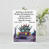 ハロウィンのお化けロードトリップ招待状  招待状 (スタンド正面)