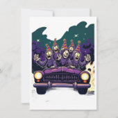 ハロウィンのお化けロードトリップ招待状  招待状 (裏面)