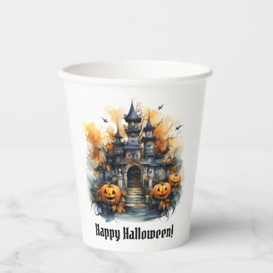 ハロウィンのお化け城の紙コップ 紙コップ