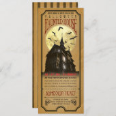 ハロウィンのお化け屋敷のチケットの招待状 招待状 (正面/裏面)