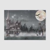 ハロウィンのお化け屋敷の水彩画 薄葉紙 (正面)