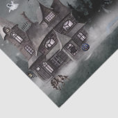 ハロウィンのお化け屋敷の水彩画 薄葉紙 (詳細)