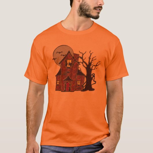 ハロウィンのお化け屋敷のTシャツ Tシャツ (正面)