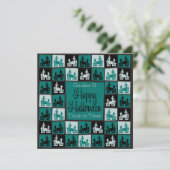 ハロウィンのお化け屋敷モザイク 招待状 (スタンド正面)