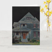 ハロウィンのお化け屋敷 カード (黄色い花)