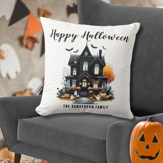 ハロウィンのお化け屋敷 クッション