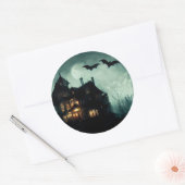 ハロウィンのお化け屋敷 ラウンドシール (封筒)