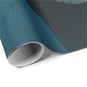 ハロウィンのお化け屋敷、死んだ木、月およびこうもり ラッピングペーパー (ロールコーナー)